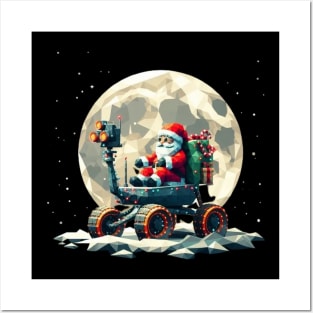 Christmas Santa at Moon Posters and Art